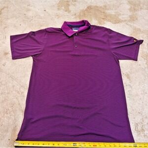Jack Nicklaus StayDri XL Purple Black Striped Golf Polo Shirt Moisture Wicking